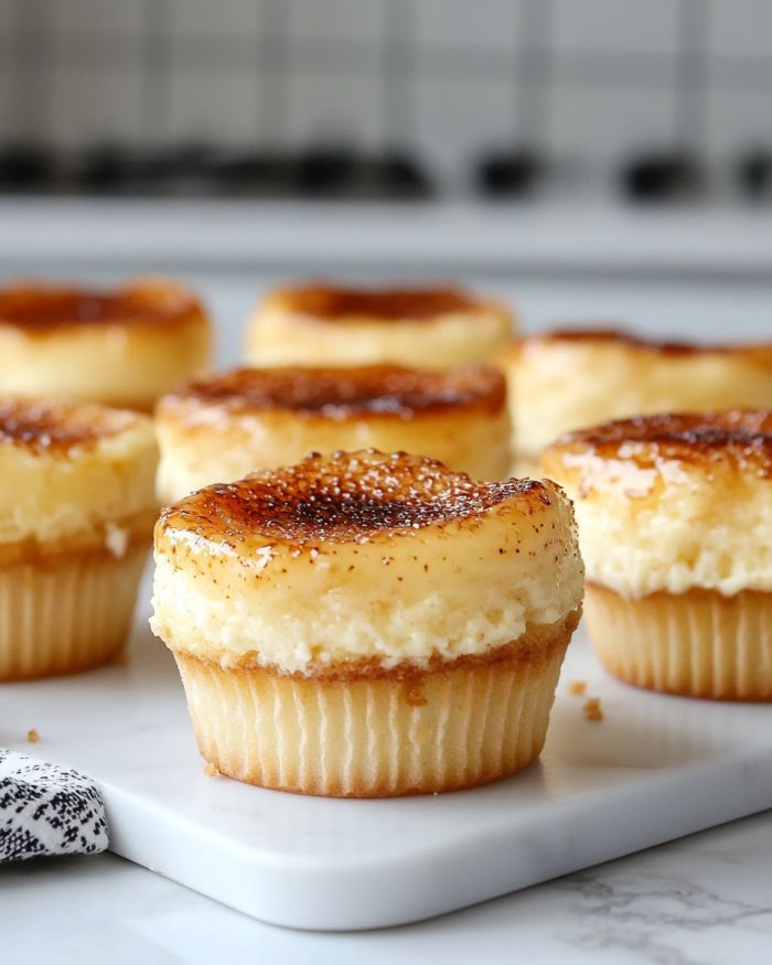 Vanilla Bean Crème Brûlée Cheesecake Cupcakes