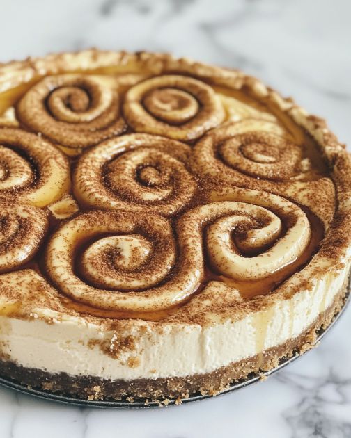 Cinnamon Roll Honeybun Cheesecake