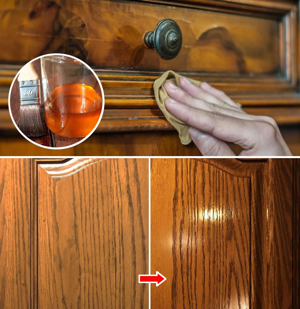 The special oil that polishes wooden furniture and makes it look like new again