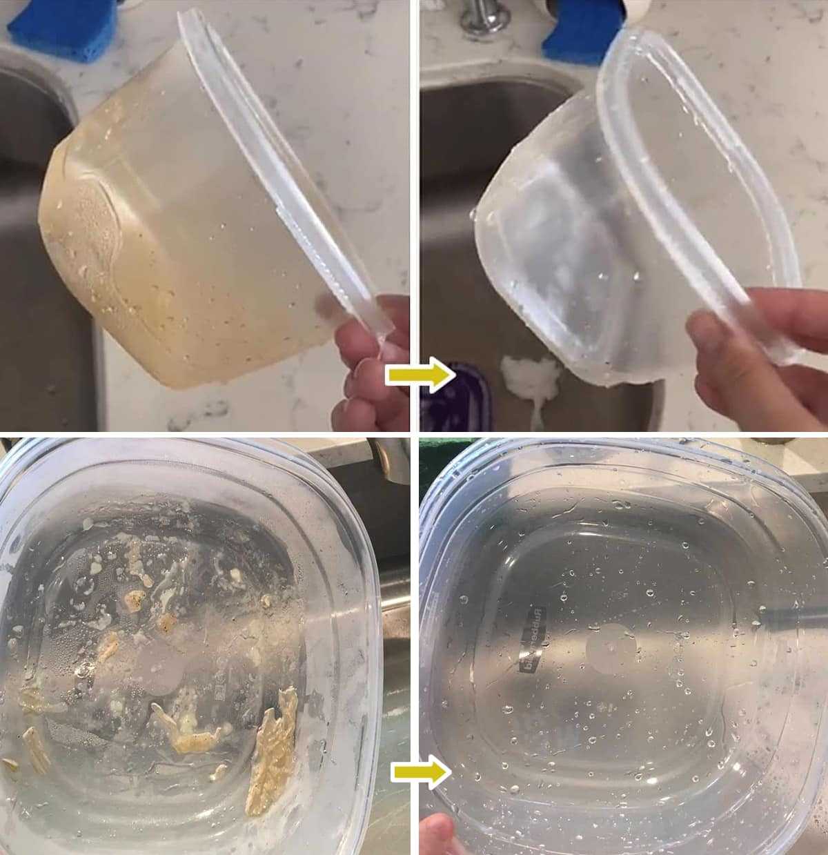 The most effective trick to degrease plastic containers in seconds