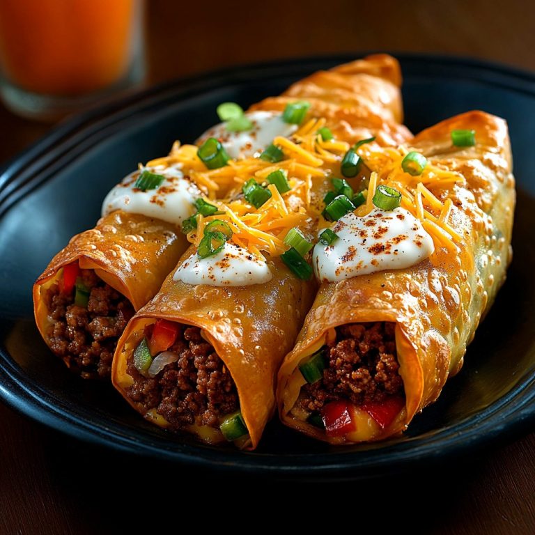 🥢 Cheesy Beef Egg Rolls 🥢