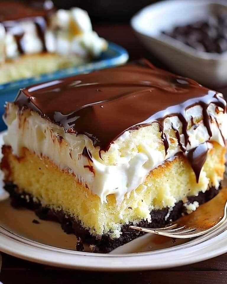 Boston Cream Poke Cake 😋