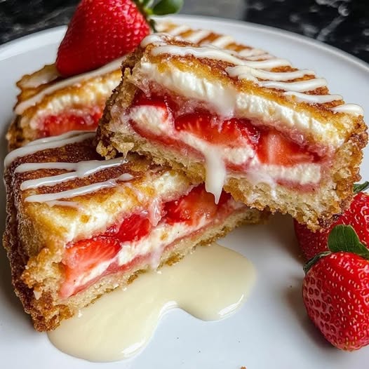 Fried Strawberry Cheesecake Sandwiches