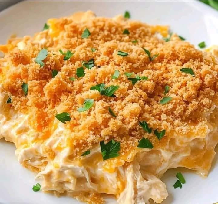 This Million Dollar Chicken Casserole is a creamy, cheesy,