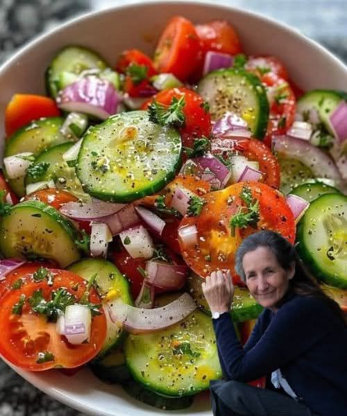 Tomato Salad with Garlic, Olive Oil, and Fresh Herbs