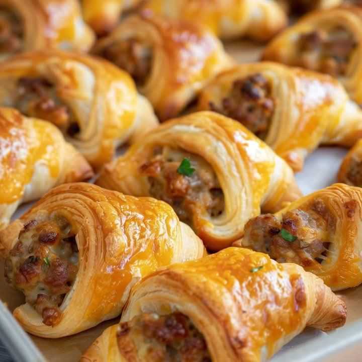Golden Sausage Croissants
