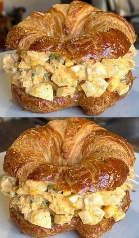Creamy Egg Salad Croissant Sandwiches
