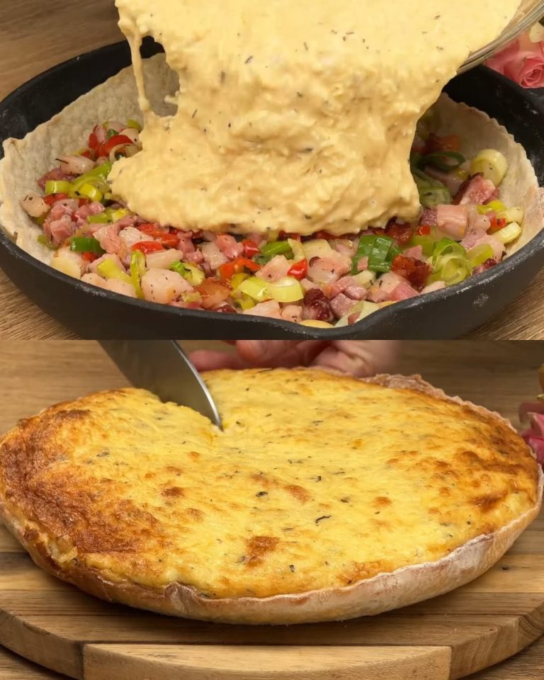 Savory Tart with Creamy Filling and Arugula Salad