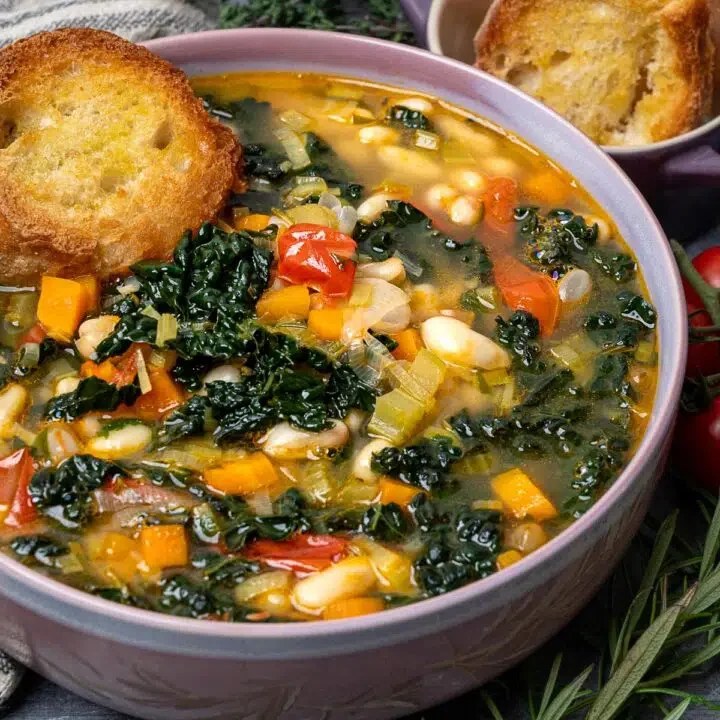 Tuscan White Bean and Kale Soup (Ribollita).