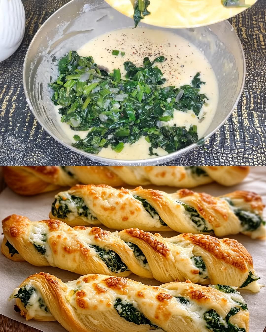 Spinach and Cheese Twist Bread