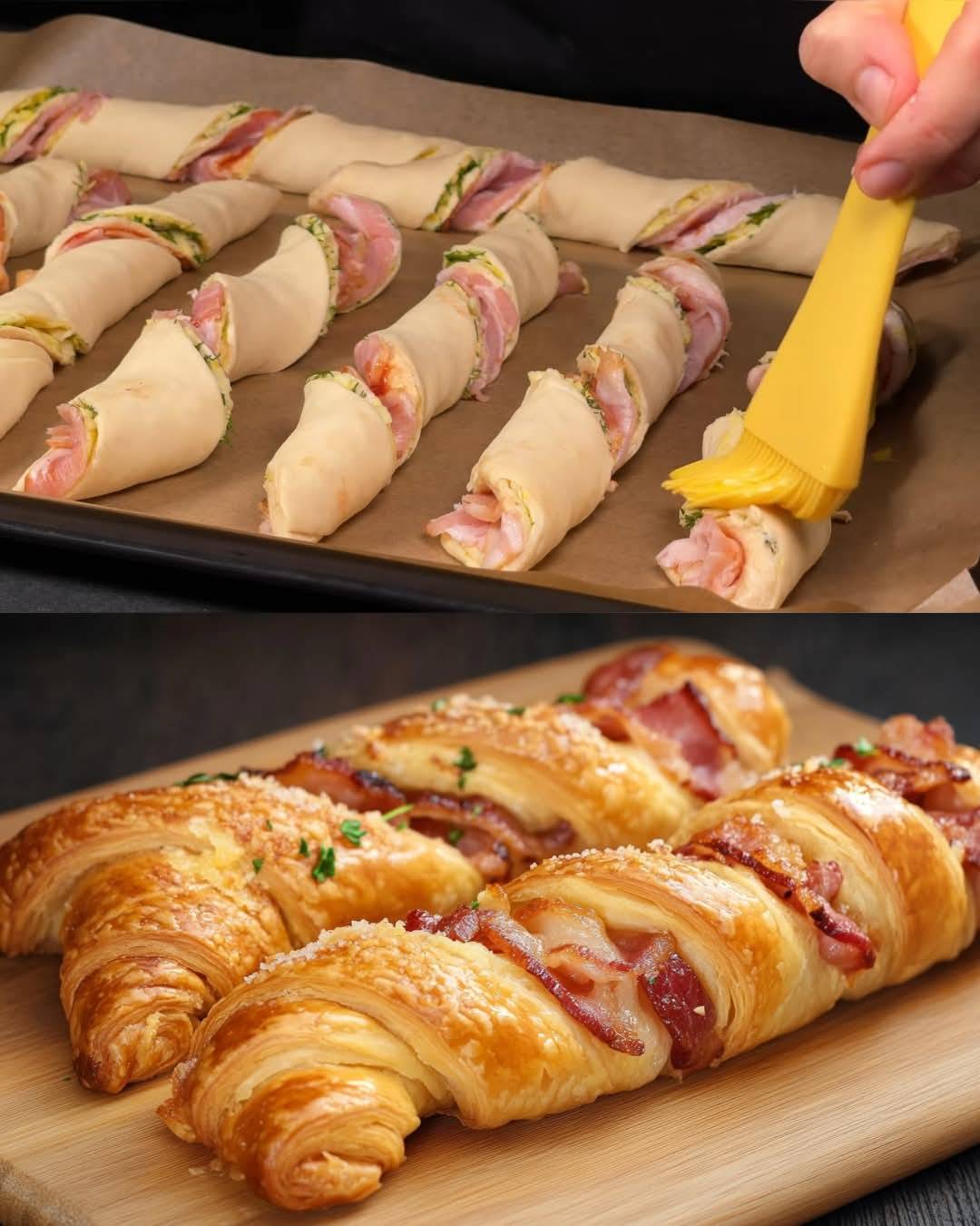Twisted Puff Pastry with Bacon, Cheese, and Mustard