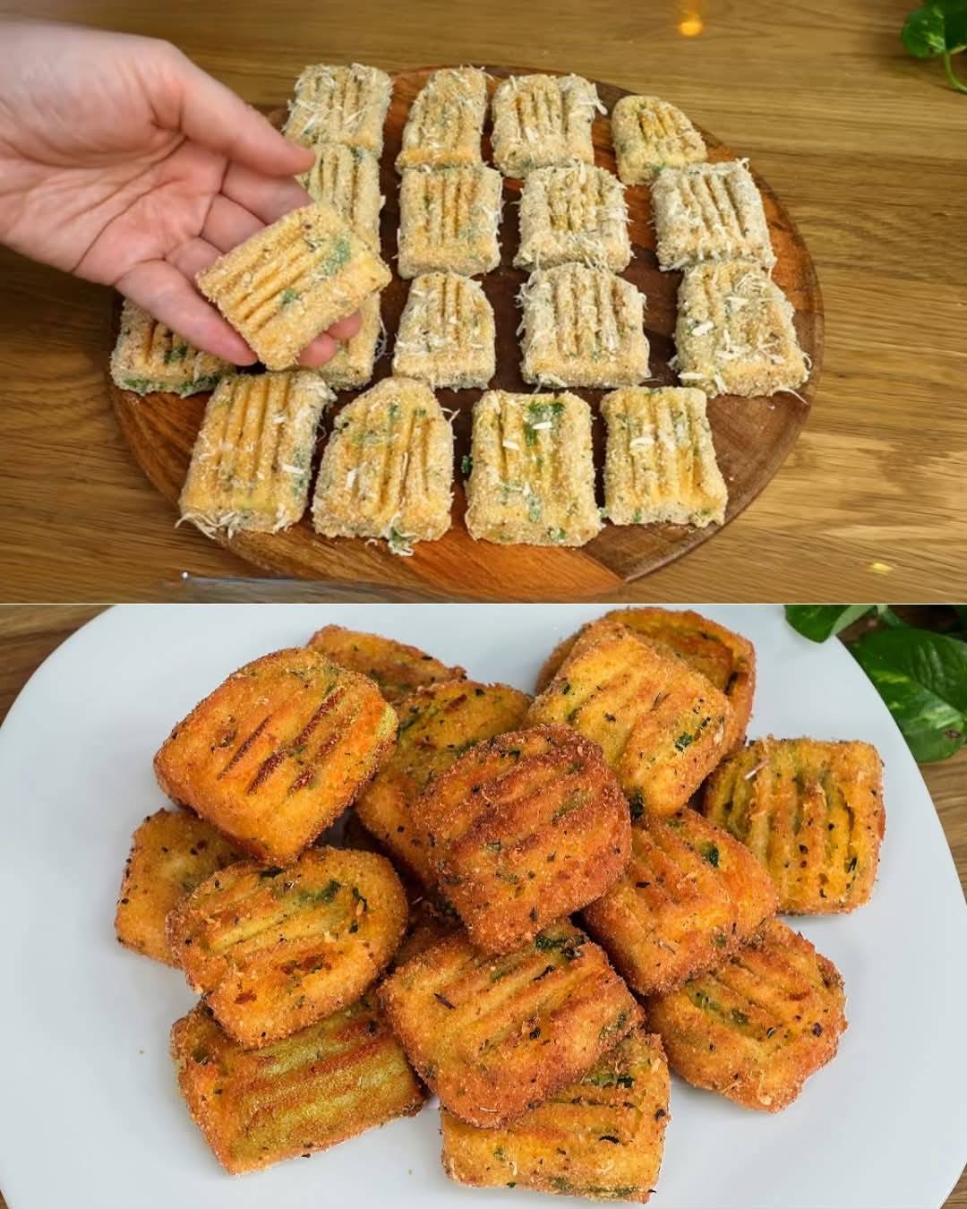 Crispy Potato Croquettes with Herbs and Parmesan  Ingredients 2 large potatoes (around 500 grams) Cold water (for boiling) Salt (to taste)  🟧Must express something to keep getting my recipes.😍. Thank you.🥰 Recipe in First🔸️️c.O.m.M.e.N.t🔸️️💬👀👇😊