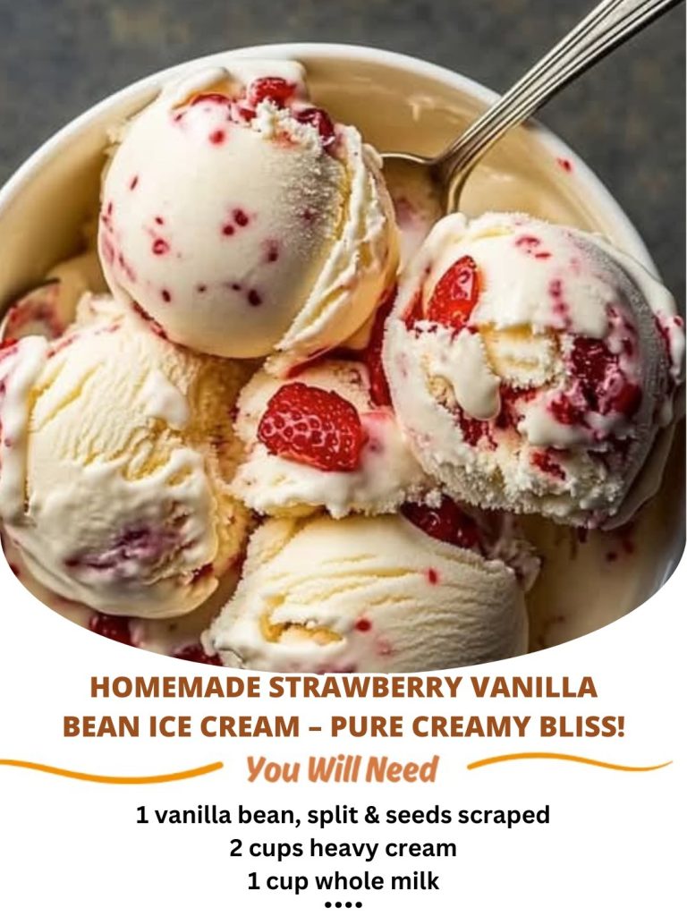 Homemade Strawberry Vanilla Bean Ice Cream – Pure Creamy Bliss!