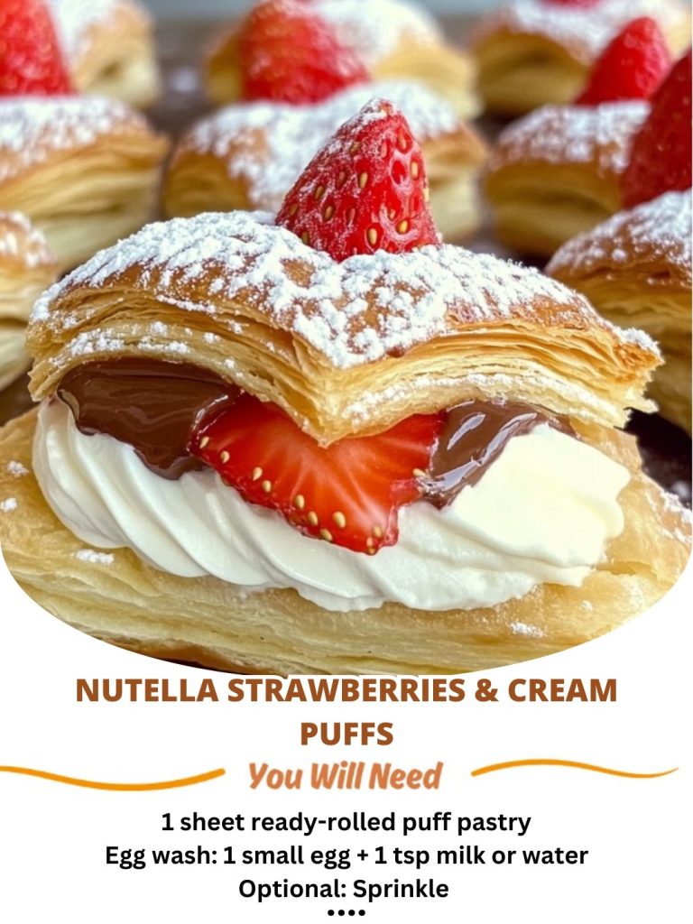 Nutella Strawberries & Cream Puffs