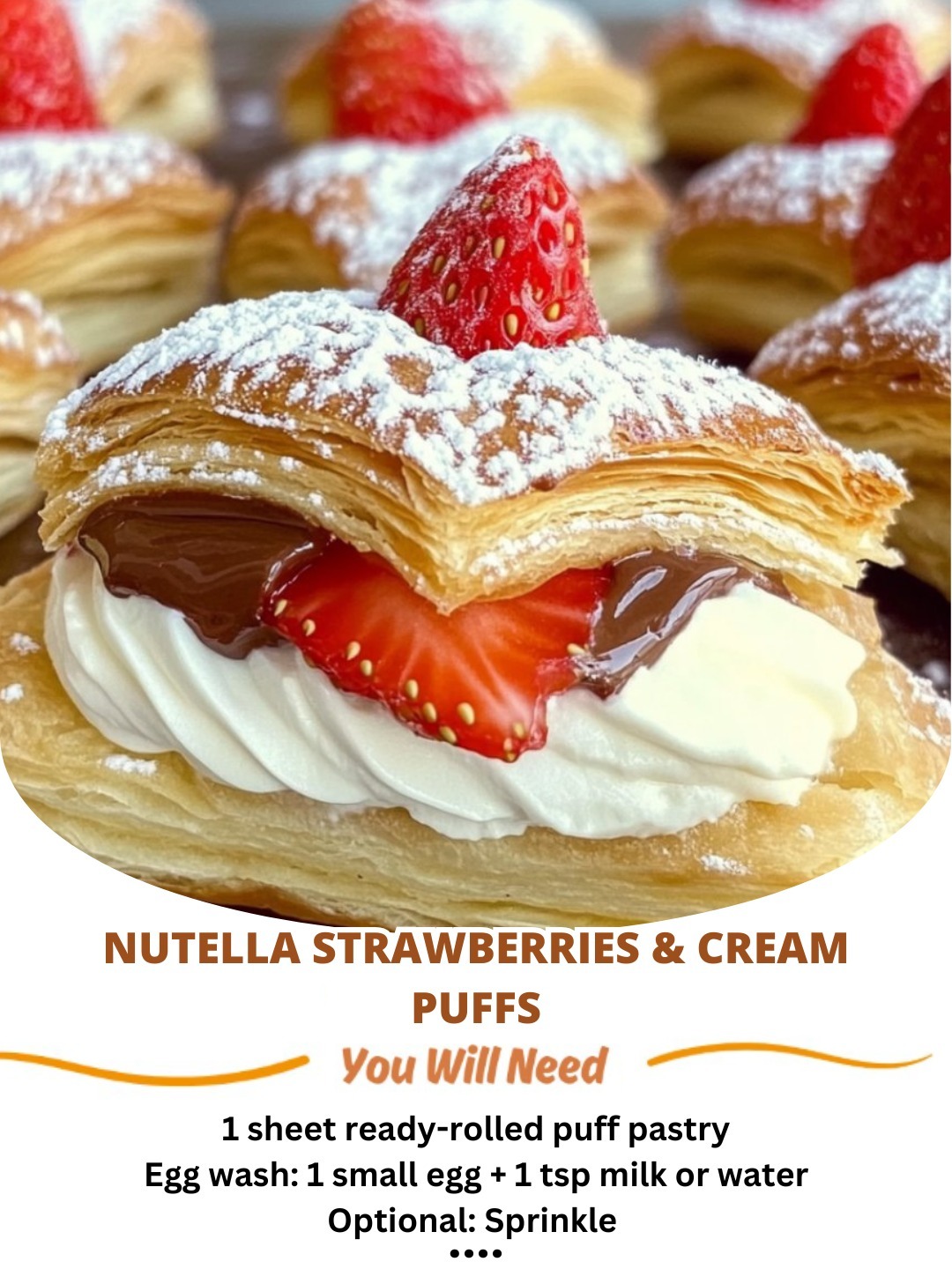 Nutella Strawberries & Cream Puffs